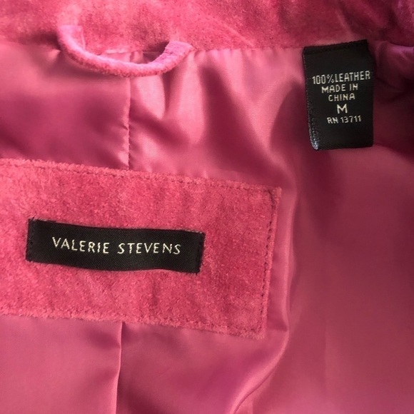 Pink Sued leather Jacket ValerieStevens Size Medium - Picture 3 of 4